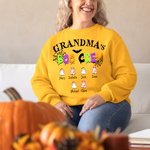 Personalized Mom's Boo Crew 1-8 Cute Ghosts Multicolor T-shirt Sweatshirt Hoodie with Name Halloween Gift for Family Friends