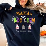 Personalized Mom's Boo Crew 1-8 Cute Ghosts Multicolor T-shirt Sweatshirt Hoodie with Name Halloween Gift for Family Friends