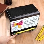 Gepersonaliseerde Potlood Boog Notebook Patroon Potlood Dispenser met Tekst Klaslokaal Decor Terug naar School Waardering Gift voor Leraar Kid