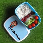 Portamerenda personalizzata multicolore in materiale sicuro per alimenti con nome ritorno a scuola regalo di compleanno per bambini