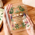 Vase à livres en acrylique transparent avec nom Décoration de bibliothèque Cadeau d'Halloween pour les amoureux des livres