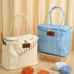 Borsa personalizzata con tasche per aghi e maniglia per filati ideale per lavoro a maglia e uncinetto regalo di compleanno per amanti dell'artigianato
