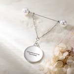 Broche con perlas personalizadas para ramo de novia con foto y texto grabado regalo de aniversario o boda para la novia