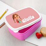 Portamerenda personalizzata multicolore in materiale sicuro per alimenti con nome ritorno a scuola regalo di compleanno per bambini