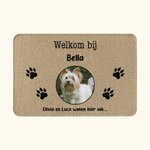 Gepersonaliseerde 1-3 Huisdierfoto's Collage Pootafdruk Antislip Deurmat met Tekst Housewarming Verjaardagscadeau voor Dierenliefhebbers