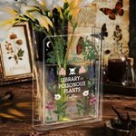 Vase à livres en acrylique transparent avec nom Décoration de bibliothèque Cadeau d'Halloween pour les amoureux des livres