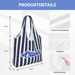 Personalisierte Bunte Vintage Gestreift Karierten Canvas Tragetasche mit Namen Reisen Alltag Gebrauch Geburtstag Geschenk für Damen