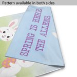 Personalized Daisy Meadow Sky Cute Whimsical Dancing Bunnies Garden Flag with Text Spring Outdoor Decor Easter Gift for Family Friend Garden Lovers