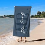 Gepersonaliseerde Mr and Mrs Set van 2 Bijpassende Grote Sneldrogende Strandlakens met Achternaam Cadeau voor de Huwelijksreis van Pasgetrouwden