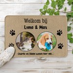 Gepersonaliseerde 1-3 Huisdierfoto's Collage Pootafdruk Antislip Deurmat met Tekst Housewarming Verjaardagscadeau voor Dierenliefhebbers