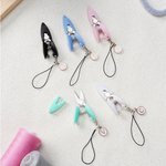Personalized Multicolor Mini Yarn Scissor with Initial Charm Travel Birthday Anniversary Gift for Knitting Sewing Lovers