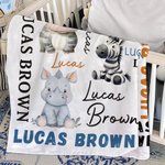 Personalized Cute Cartoon Koala Elephant Animal Soft Throw Blanket with Name Home Decor Birthday Gift for Kids