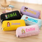 Estuche escolar personalizado de tres capas con simpático personaje y nombre regalo de cumpleaños y vuelta al cole para niños
