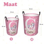 Gepersonaliseerde Fantasie Eenhoorn Beer Dieren Waterdichte Initiaal Wasmand met Naam en Handvat Babykamerdecoratie Verjaardagscadeau voor Kinderen