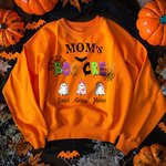 Personalized Mom's Boo Crew 1-8 Cute Ghosts Multicolor T-shirt Sweatshirt Hoodie with Name Halloween Gift for Family Friends