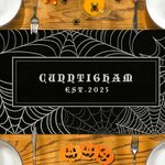 Camino de Mesa Tela de Araña Personalizado con Nombre y Texto Decoración del Hogar Inauguración de la Casa Regalo de Halloween para un Amigo de la Familia