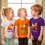 Personalized Cute Pumpkin Initial My First Halloween 100% Cotton Kid T-shirt Baby Bodysuit with Name Halloween Costume Party Gift for Baby Kid