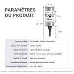 Lampe Solaire de Jardin Personnalisée avec Nom Texte Date Motif d'Empreinte de Patte Style d'Arc-en-ciel Cadeau pour Propriétaire d'Animal Domestique