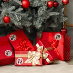 Personalizzato Cartoon Character Christmas Letter Set di 2 adesivi impermeabili con iniziale e nome Festa di Natale Bomboniere per gli amici della famiglia