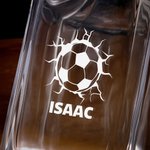 Personlig whiskykaraff och 2 glas med graverat namn, nummer, födelsedag och jubileum i retrostil för fotbollsälskare eller spritälskare