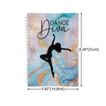 Personalized Dance Silhouette A5 Spiral Notebook with Name Inspirational Competition Day Back to School Gift for Dancers Dance Teachers