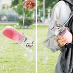 Gepersonaliseerde Cartoon 3D Hond Kat Ontwerp Pet Waterfles met drinkbakje en naam Pet Outdoor Supplies Verjaardagscadeau voor huisdiereigenaren