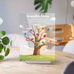 Placa acrílica personalizada Fill A Space in Your Heart Bird Tree Branch con 1-12 nombres Regalo de cumpleaños de Acción de Gracias para abuelos