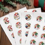 Personalizzato Cartoon Character Christmas Letter Set di 2 adesivi impermeabili con iniziale e nome Festa di Natale Bomboniere per gli amici della famiglia