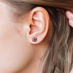 Personliga örhängen i trä i 3 färger Pom Pom Sterling Silver Tillbaka till skolan Speldag Lagpresent till cheerleaders