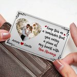 Personalised Keep This As A Reminder Puzzle Style Heart Photo Wallet Card with Names Anniversary Valentine's Day Gift for Couple Boyfriend Husband