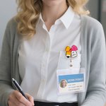 Badge rétractable pailleté personnalisé pour enseignant avec titre, nom de famille et clip Cadeau d'appréciation de la journée de l'enseignant pour les enseignants et les éducateurs