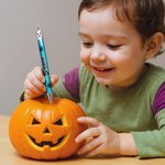 Personalized Spider Web Ghost Glitter Retractable Ballpoint Pen with Name Halloween Holiday Gift for Kids