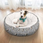 Personalised Paws Bones Cat Dog Face Photo Non-Slip Soft Pet Bed with Name Birthday Adoption Day Gift for Pet Owner