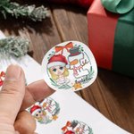 Personalizzato Cartoon Character Christmas Letter Set di 2 adesivi impermeabili con iniziale e nome Festa di Natale Bomboniere per gli amici della famiglia