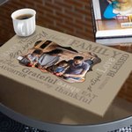 Personalisierte Foto Worte der Liebe Non-Slip-Platzset von 4 Party Housewarming Geschenk für Familie Freunde