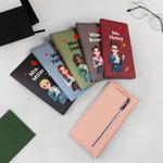 Personalisierte Cartoon Lehrer Bifold Clutch Wallet mit Namen und RFID-Blockierung Karteninhaber Teacher's Day zurück zu Schule Anerkennung Geschenk für Lehrer