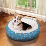 Personalised Paws Bones Cat Dog Face Photo Non-Slip Soft Pet Bed with Name Birthday Adoption Day Gift for Pet Owner