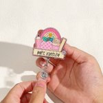 Badge rétractable pailleté personnalisé pour enseignant avec titre, nom de famille et clip Cadeau d'appréciation de la journée de l'enseignant pour les enseignants et les éducateurs