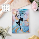 Personalized Dance Silhouette A5 Spiral Notebook with Name Inspirational Competition Day Back to School Gift for Dancers Dance Teachers