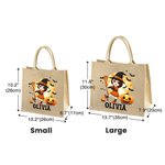 Personalised Halloween Costume Cartoon Character Pumpkin Jute Tote Bag with Name Trick or Treat Halloween Party Gift for Boys Girls