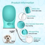 Gepersonaliseerde Cartoon 3D Hond Kat Ontwerp Pet Waterfles met drinkbakje en naam Pet Outdoor Supplies Verjaardagscadeau voor huisdiereigenaren