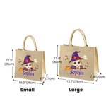 Personalized Halloween Broom Cartoon Character Large Capacity Tote Bag with Name Halloween Party Gift for Kids