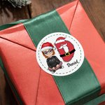 Personalizzato Cartoon Character Christmas Letter Set di 2 adesivi impermeabili con iniziale e nome Festa di Natale Bomboniere per gli amici della famiglia