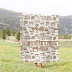 Personalized Western Horse Soft Throw Blanket with Text Home Decor Birthday Anniversary Equestrian Competition Gift for Horse Lover
