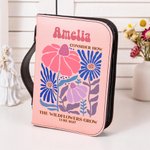 Personalised Danish Flower Bible Verses PU Leather Book Cover with Name Birthday Anniversary Gift for Christian Women