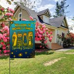 Personalised Spooky Season Gothic Ghost Black Cat Garden Flag with Name Yard Porch Outdoor Decor Halloween Gift for Family Friend