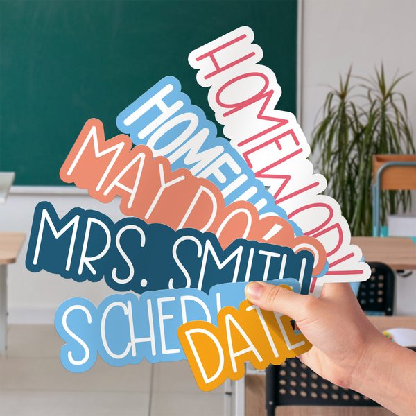 Personalised Multicolour Text Whiteboard Magnetic Label Classroom Interactive Teaching Tool Teacher's Day Back to School Appreciation Gift for Teachers