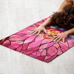 Serviette de yoga super absorbante avec nom et pochette en maille Accessoires de sport Cadeau d'anniversaire pour femme