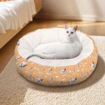 Personalised Paws Bones Cat Dog Face Photo Non-Slip Soft Pet Bed with Name Birthday Adoption Day Gift for Pet Owner