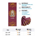 Serviette de yoga antidérapante avec nom et sac de voyage en maille Accessoires de sport Cadeau de fitness pour les amateurs de yoga